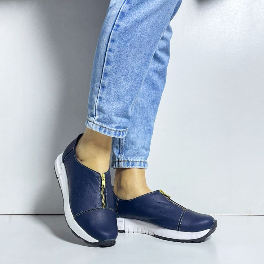 Zapato Puro Cuero 685 Azul