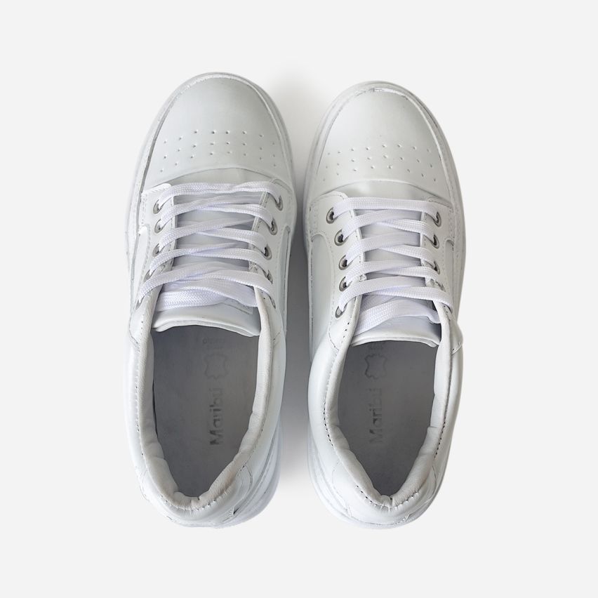 zapatilla  Puro Cuero  1101 -  Blanco