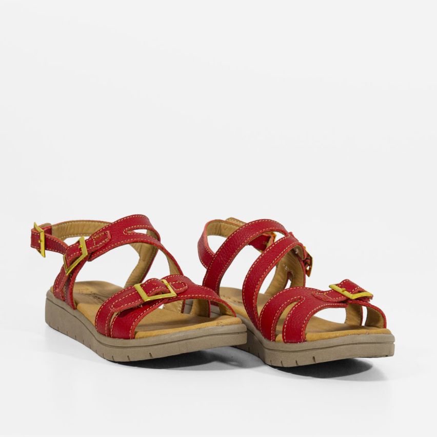Sandalia Puro Cuero 737 - ROJO