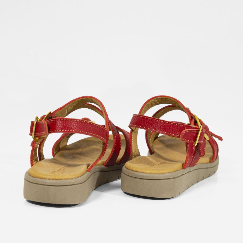 Sandalia Puro Cuero 737 - ROJO