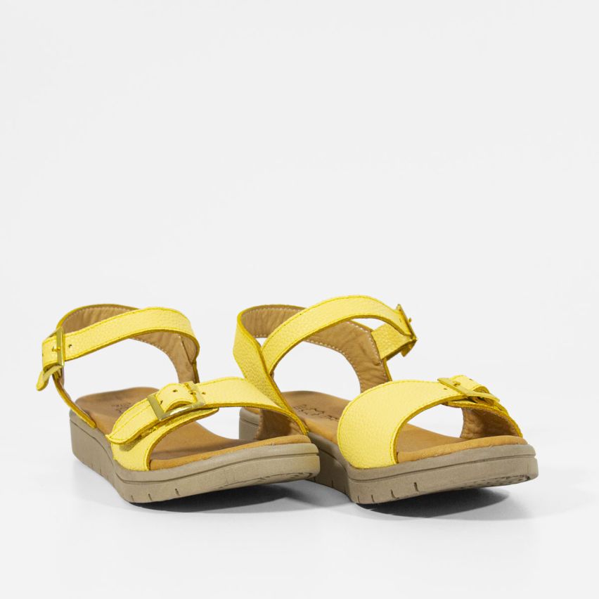 Sandalia Puro Cuero 743 - AMARILLO