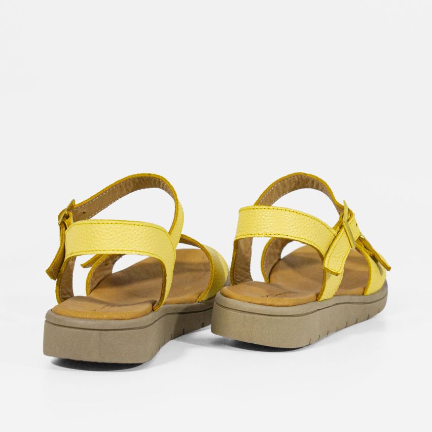 Sandalia Puro Cuero 743 - AMARILLO