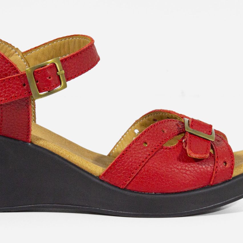Sandalia Puro Cuero 751 - ROJO