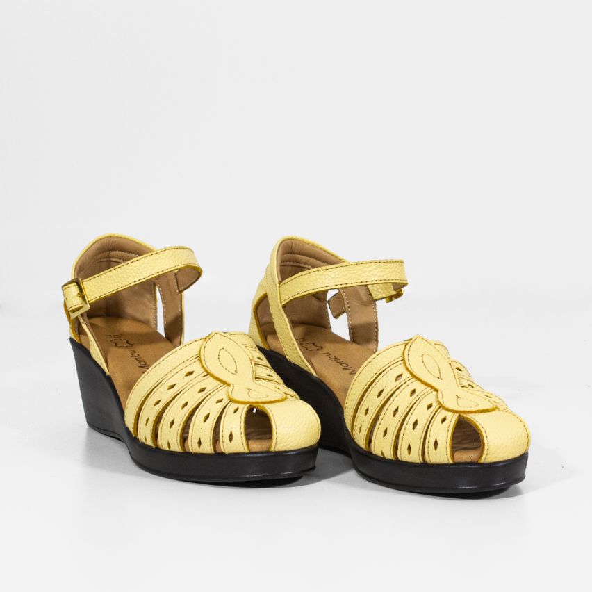 Sandalia Puro Cuero 752 - AMARILLO