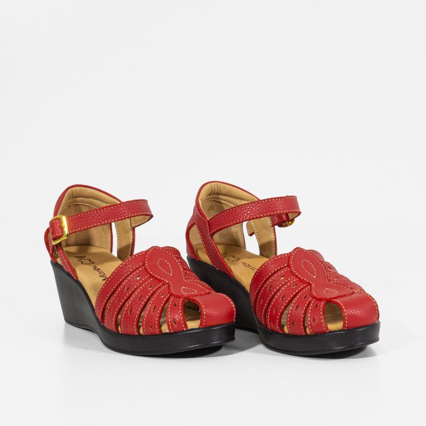 Sandalia Puro Cuero 752 - ROJO