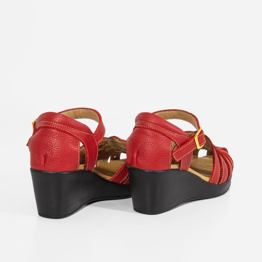Sandalia Puro Cuero 752 - ROJO