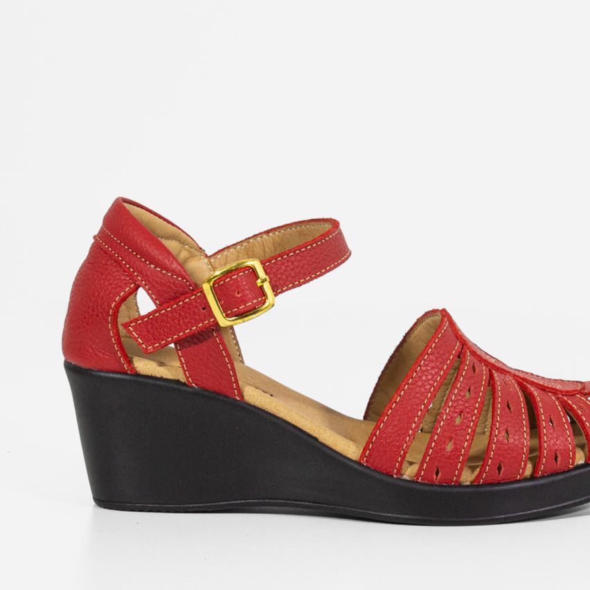 Sandalia Puro Cuero 752 - ROJO