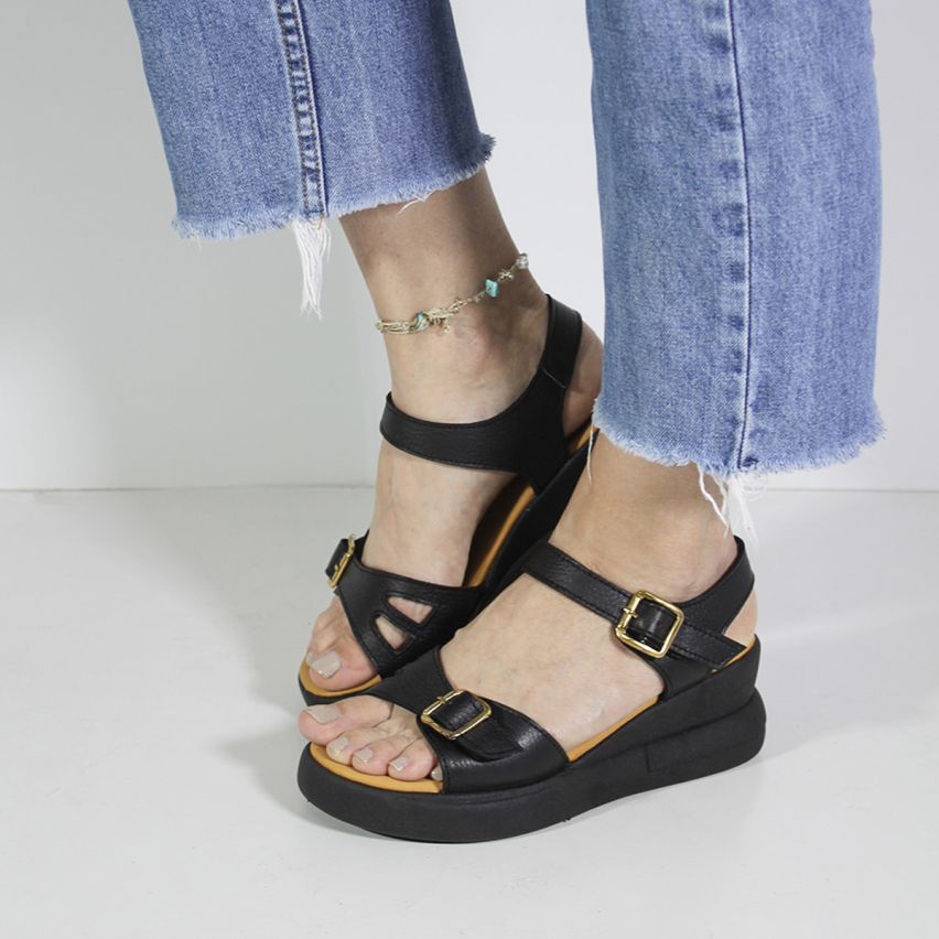 Sandalia Puro Cuero 768 - Negro
