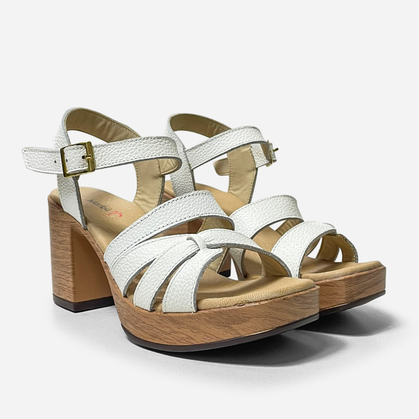Sandalia Puro Cuero 769 PU Blanco