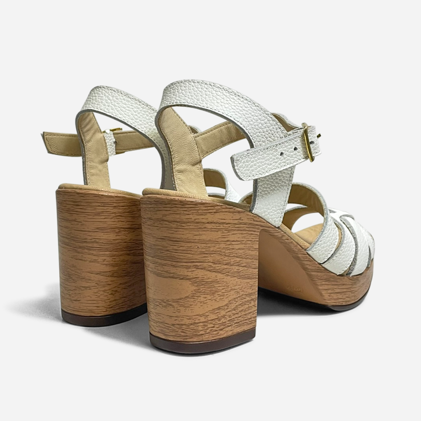 Sandalia Puro Cuero 769 PU Blanco