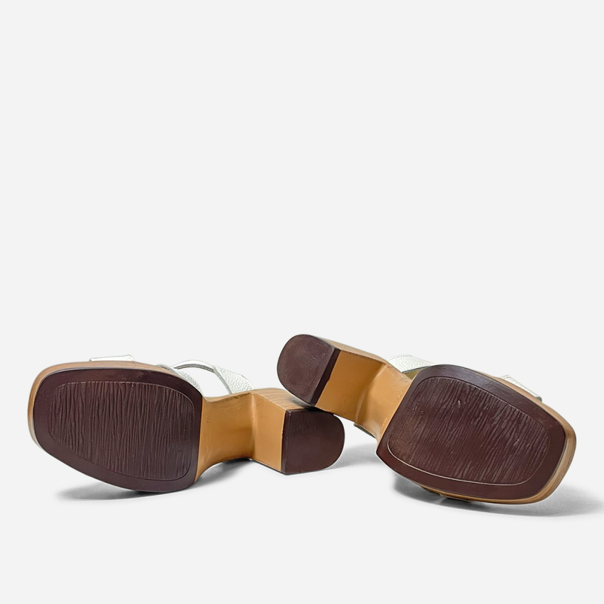Sandalia Puro Cuero 769 PU Blanco