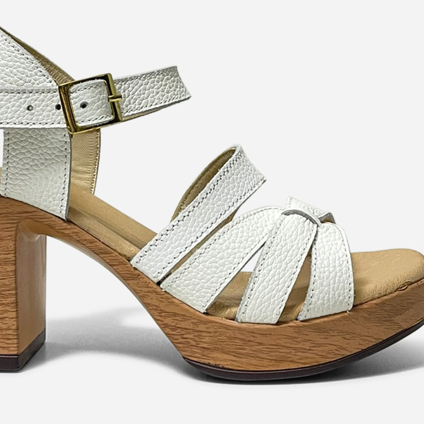 Sandalia Puro Cuero 769 PU Blanco