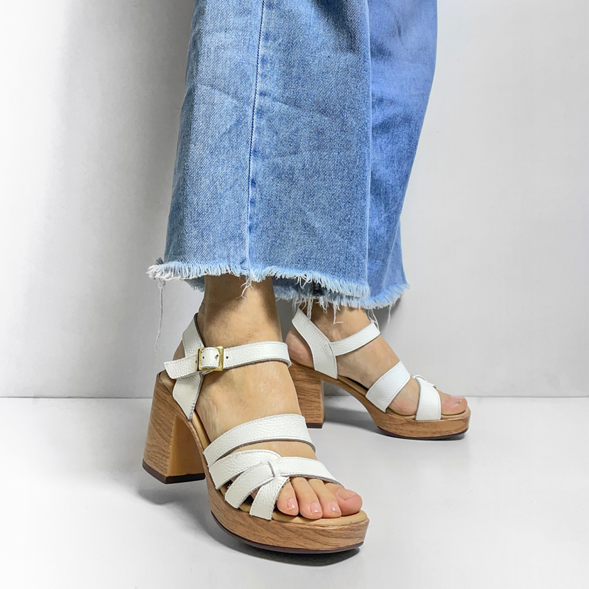 Sandalia Puro Cuero 769 PU Blanco