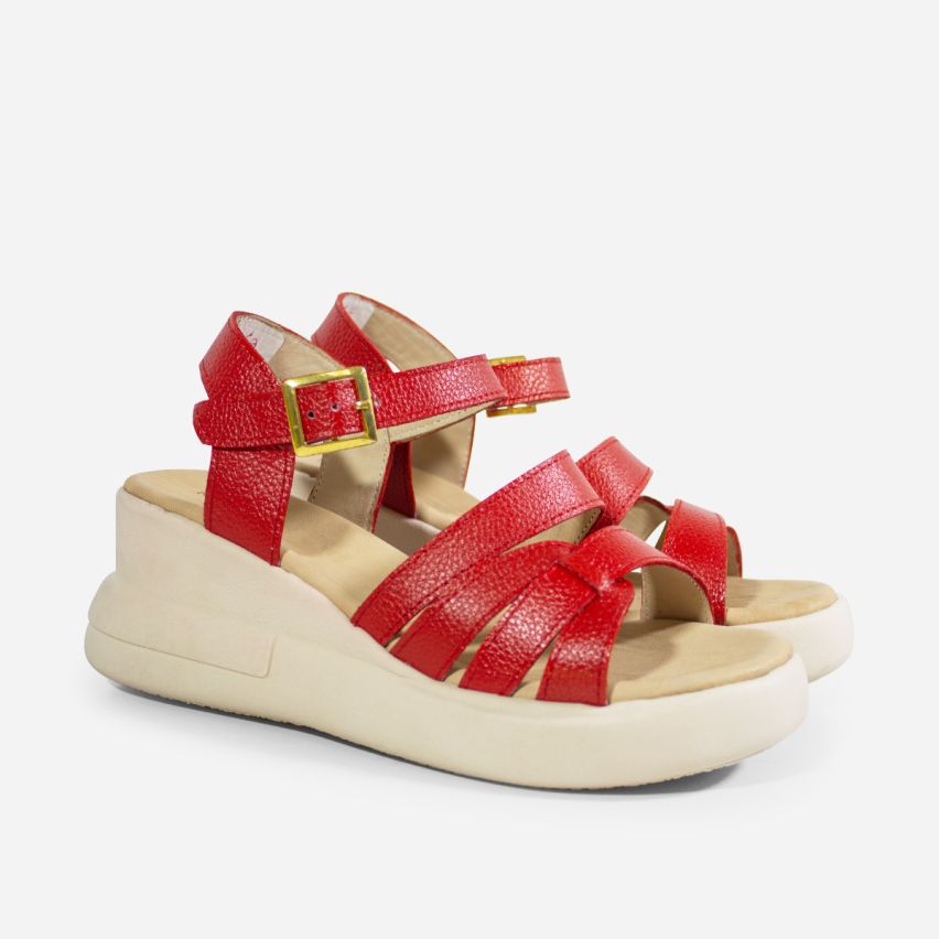 Sandalia Puro Cuero 769  -  Rojo