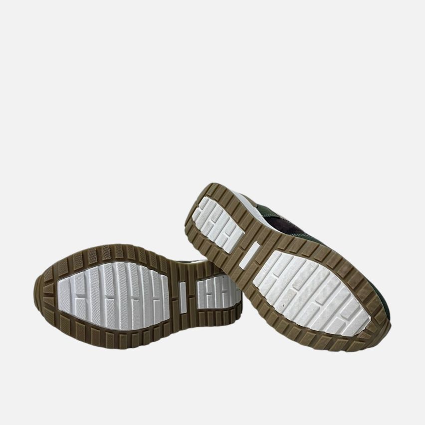 Zapatilla de Puro Cuero 785Hueso Verde