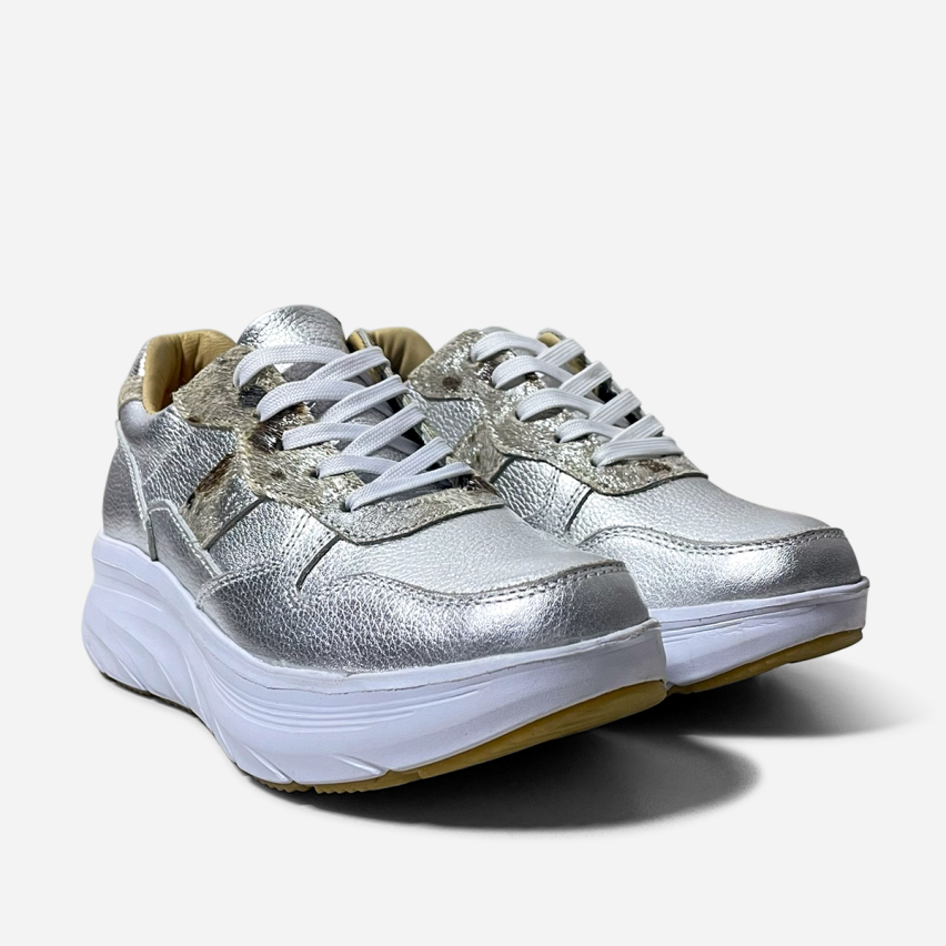 Zapatilla Puro Cuero 785 Plata