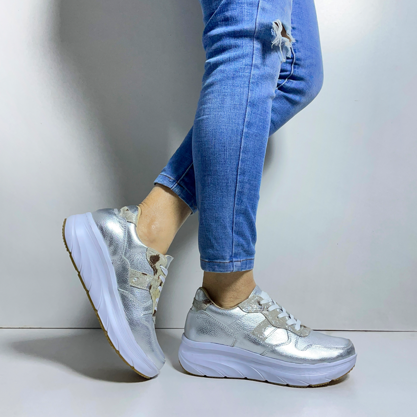 Zapatilla Puro Cuero 785 Plata
