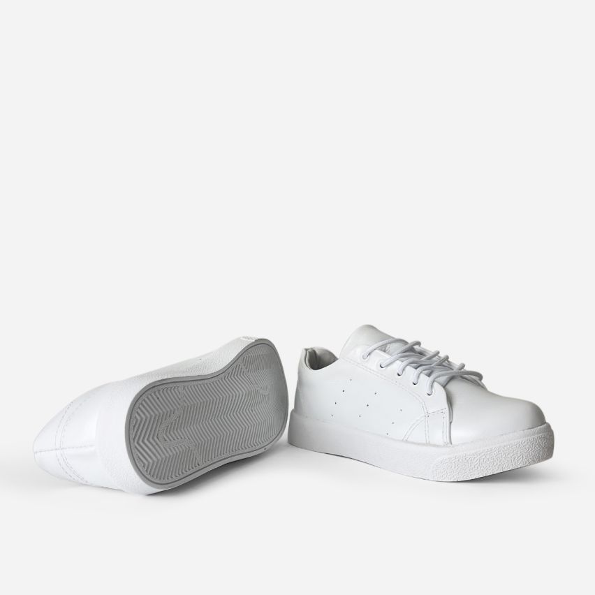 zapatilla  Puro Cuero 1042  -  Blanco
