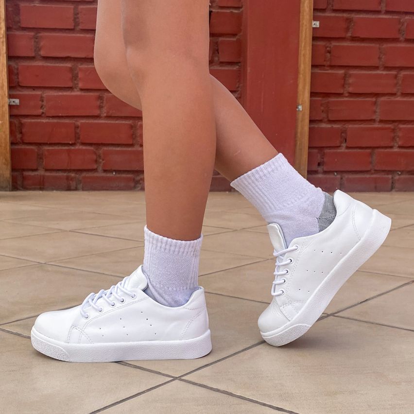 zapatilla  Puro Cuero 1042  -  Blanco