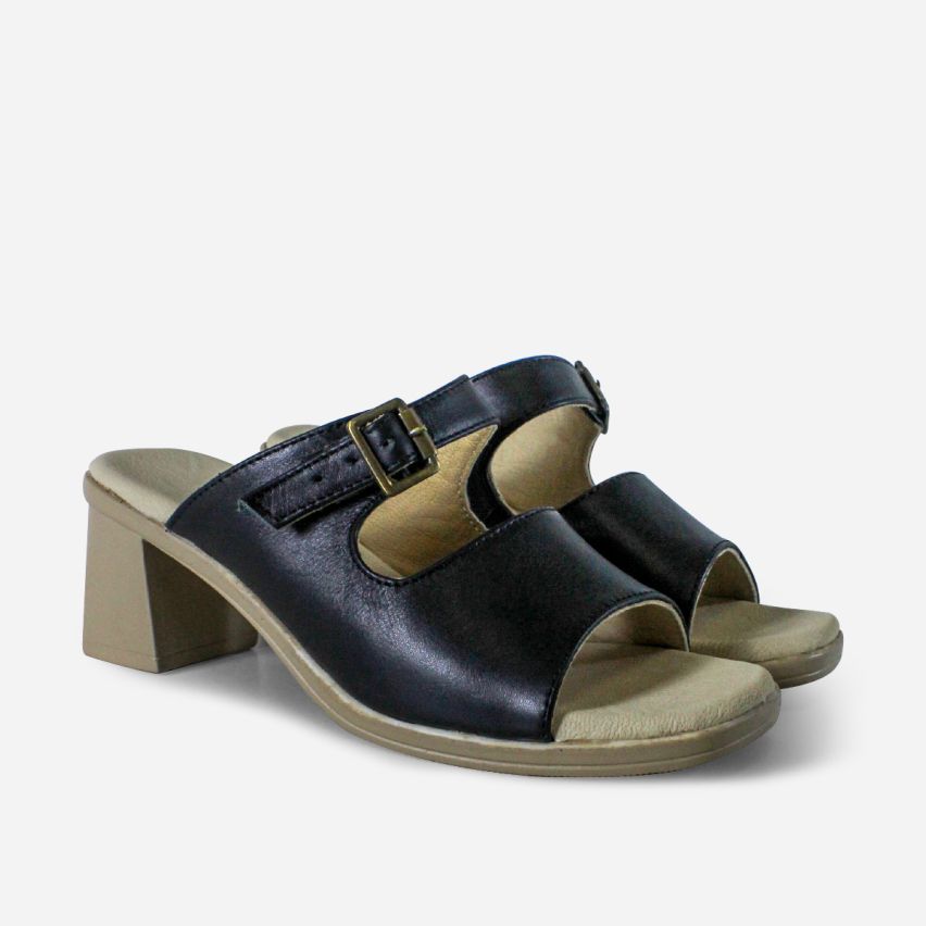 Sandalia Puro Cuero 1136 - Negro