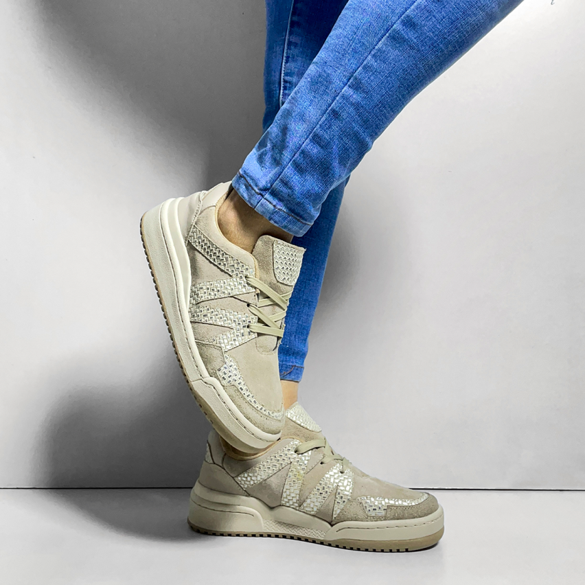 Zapatilla Puro Cuero 800 Beige