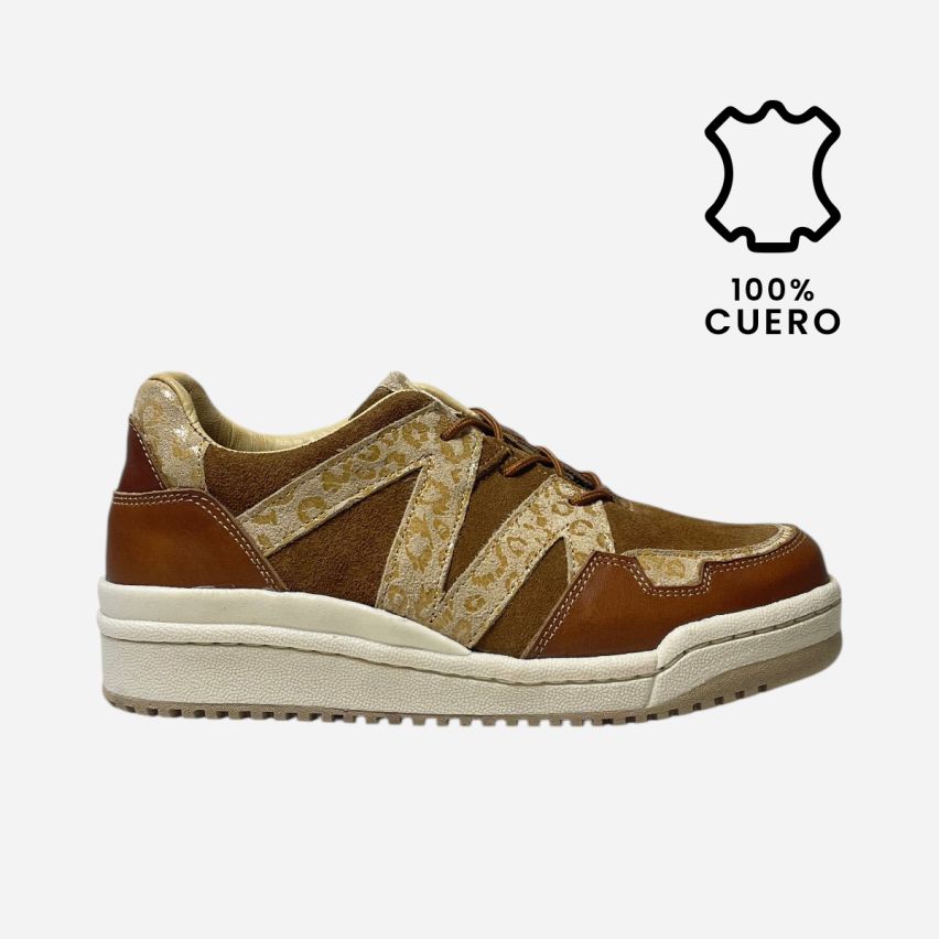 Zapatilla de Puro Cuero 800 Caramelo