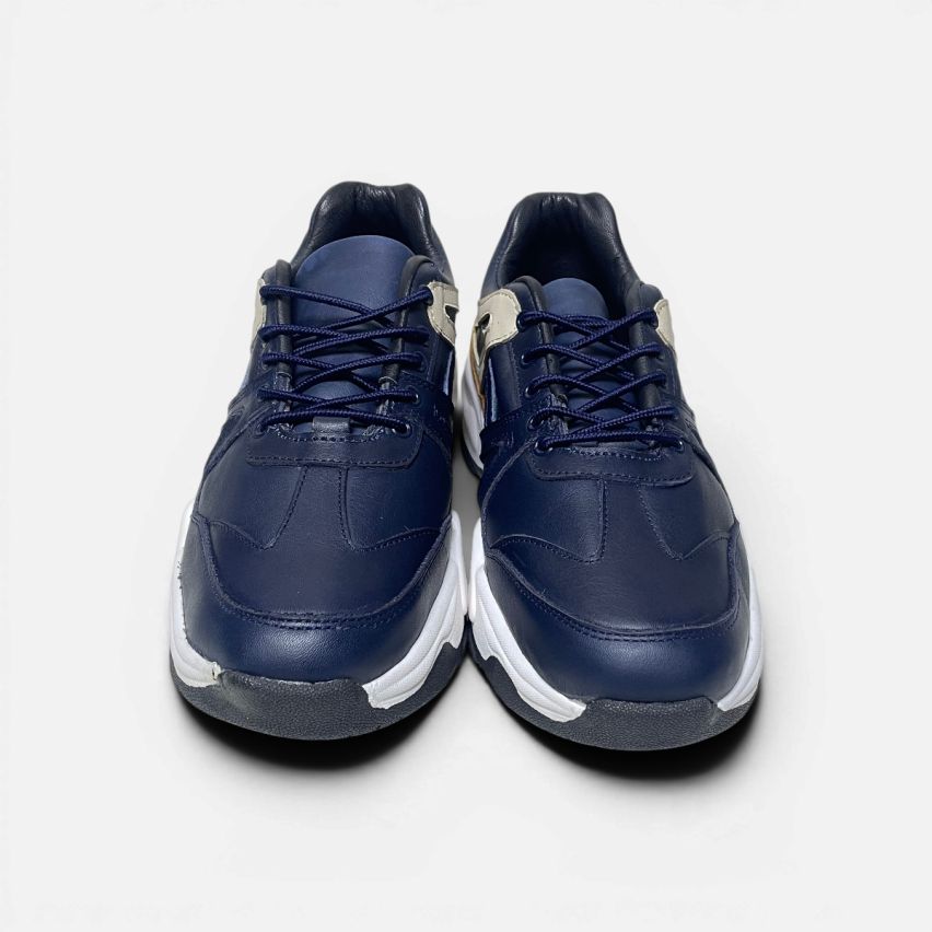 Zapatilla Puro Cuero 821 Azul
