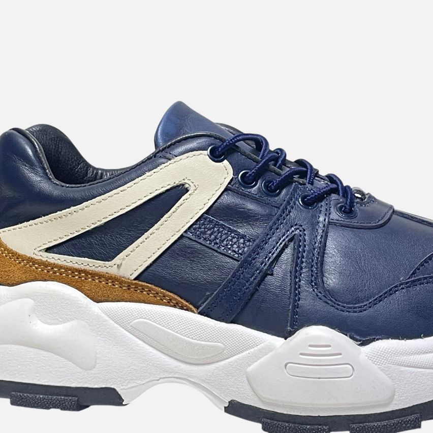Zapatilla Puro Cuero 821 Azul