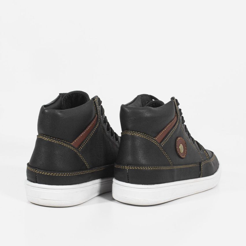 Zapatilla Puro Cuero 828 Negro