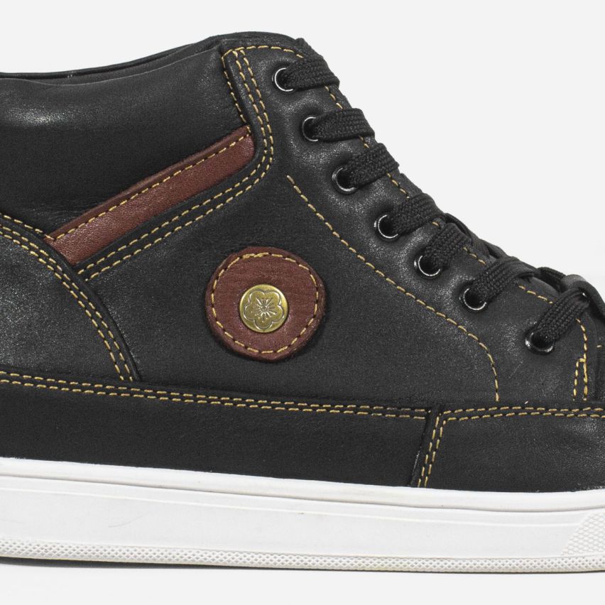 Zapatilla Puro Cuero 828 Negro