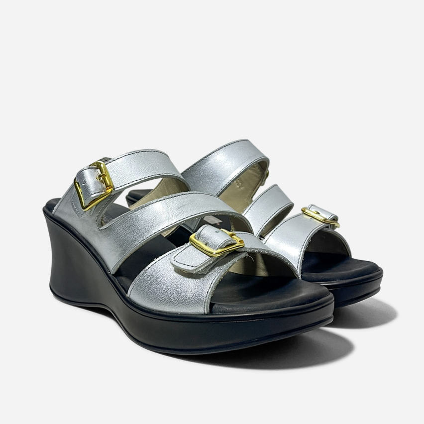 Sandalia Puro Cuero 839 Plata