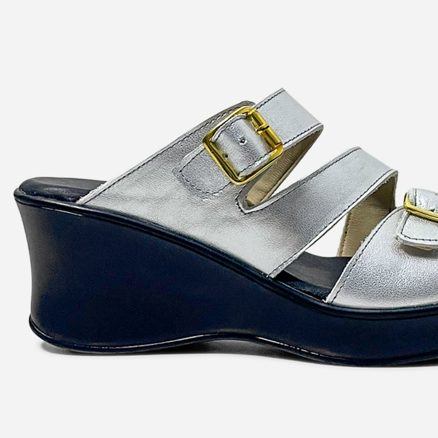Sandalia Puro Cuero 839 Plata