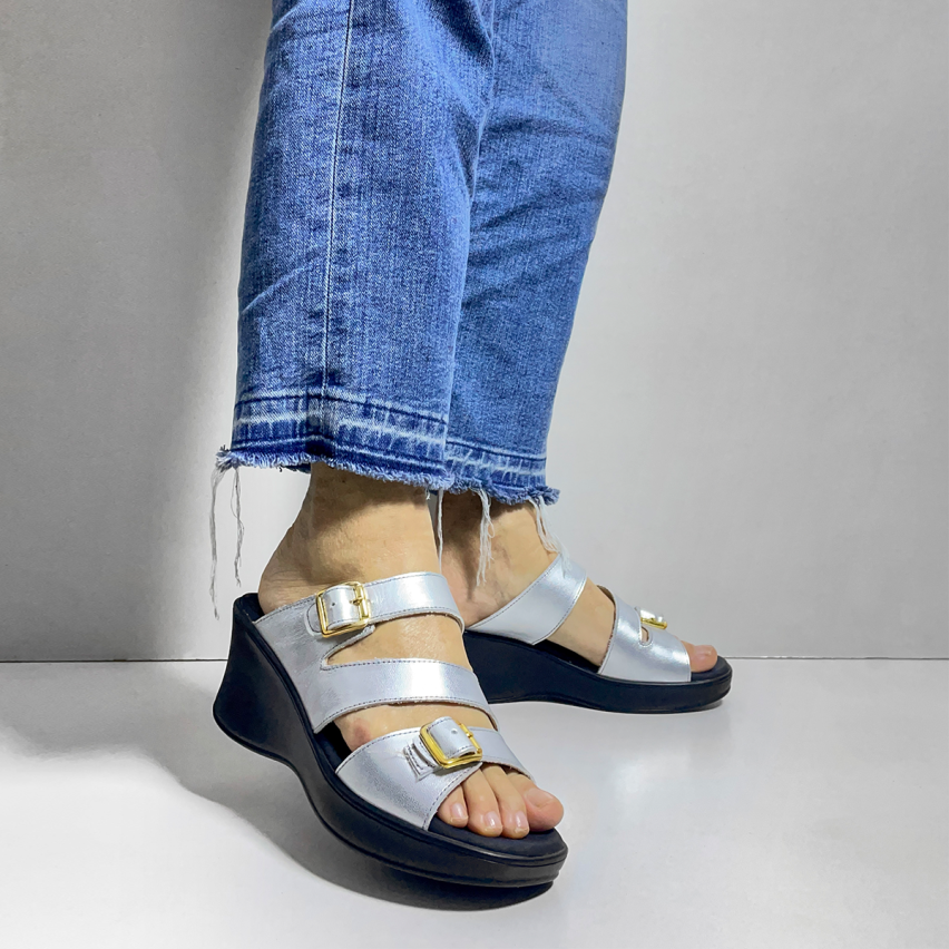 Sandalia Puro Cuero 839 Plata