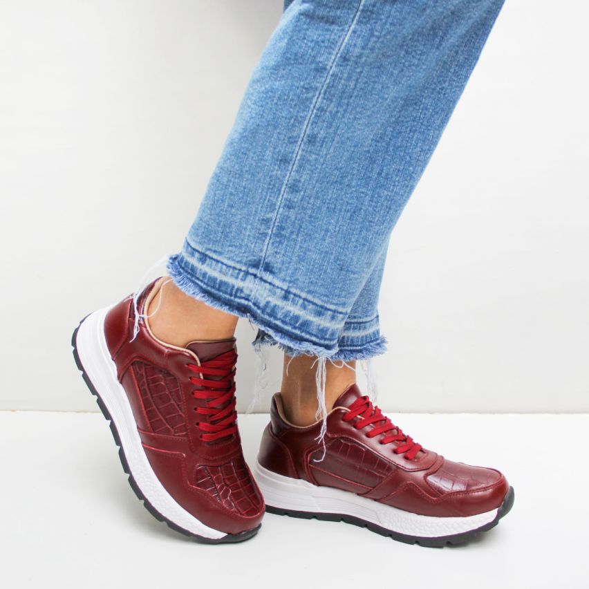 Zapatilla Puro Cuero 842 Rojo
