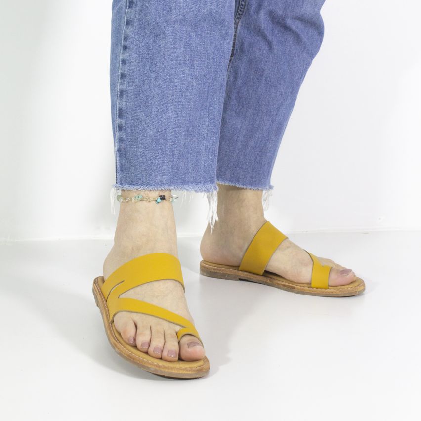 Sandalia Puro Cuero 844 - AMARILLO