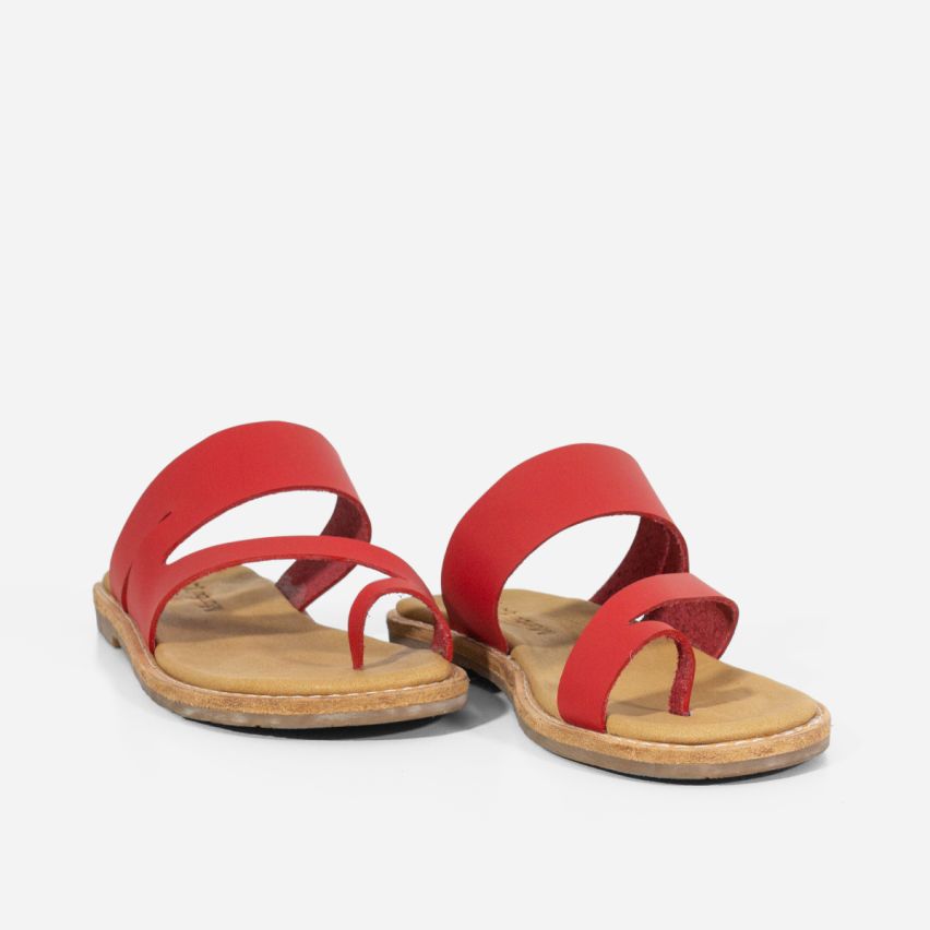 Sandalia Puro Cuero 844 - ROJO