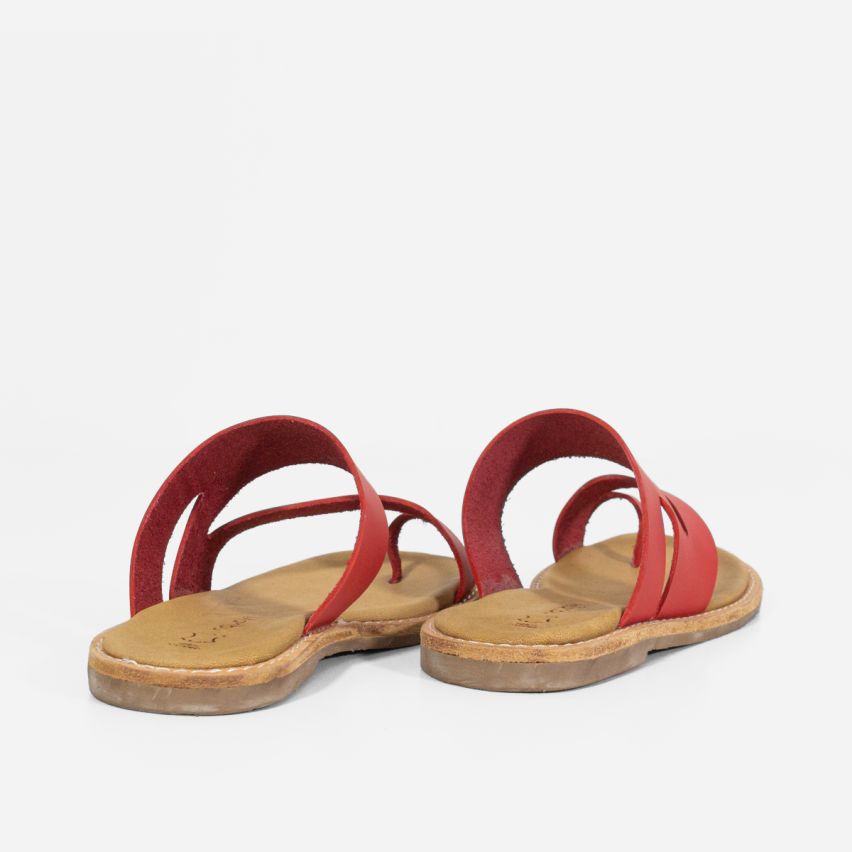 Sandalia Puro Cuero 844 - ROJO