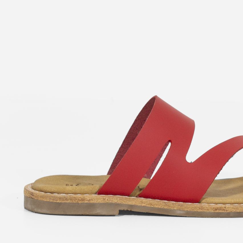 Sandalia Puro Cuero 844 - ROJO