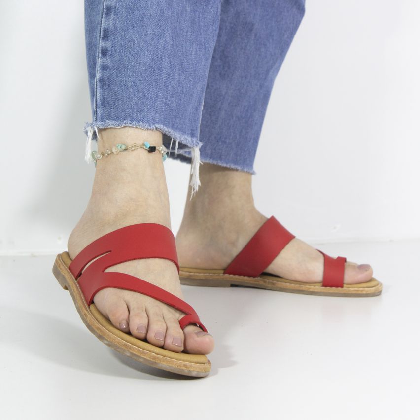 Sandalia Puro Cuero 844 - ROJO