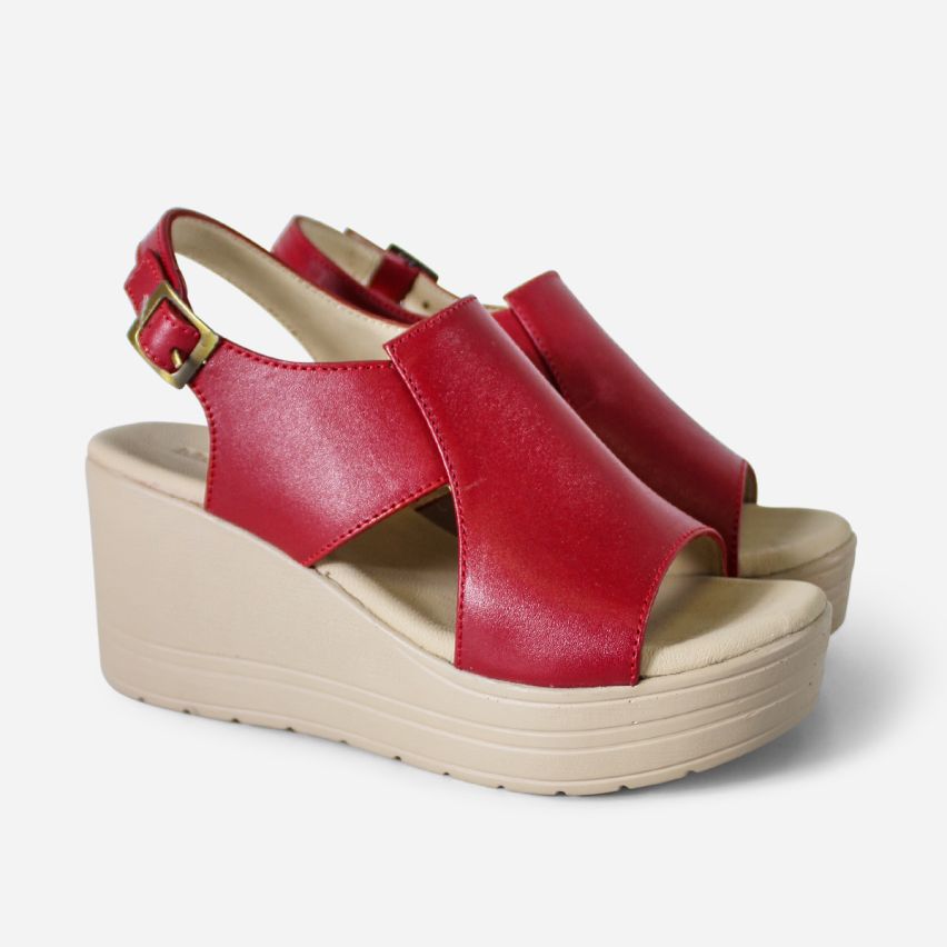 Sandalia Puro Cuero 848 Rojo