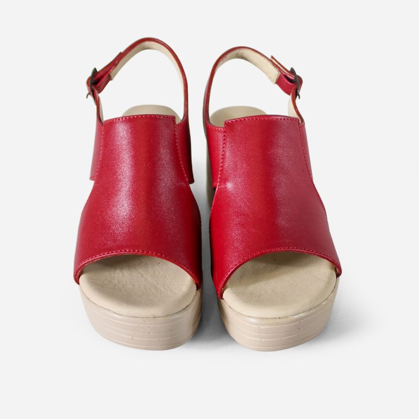 Sandalia Puro Cuero 848 Rojo
