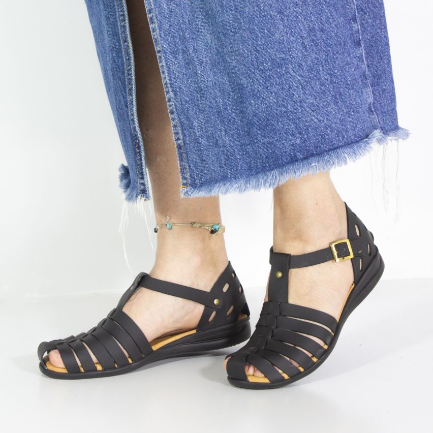 Sandalia Puro Cuero 850 - NEGRO