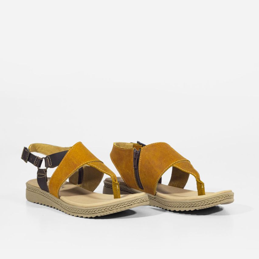 Sandalia Puro Cuero 857 - AMARILLO