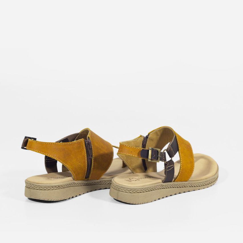Sandalia Puro Cuero 857 - AMARILLO