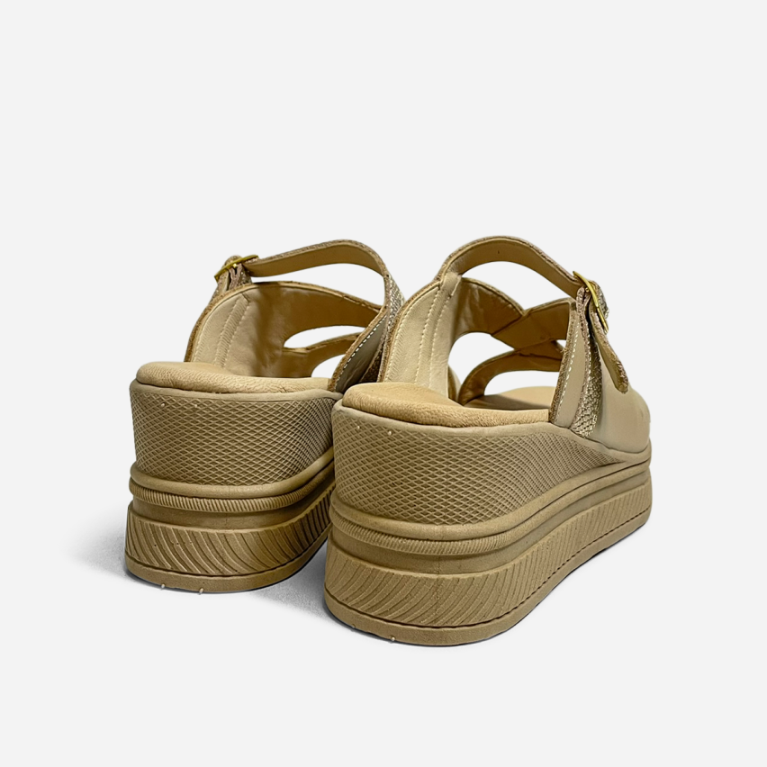 Sandalia Puro Cuero 858 Beige