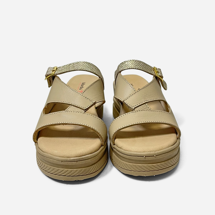 Sandalia Puro Cuero 858 Beige