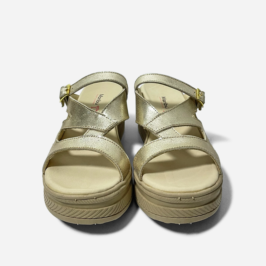 Sandalia Puro Cuero 858 Dorado