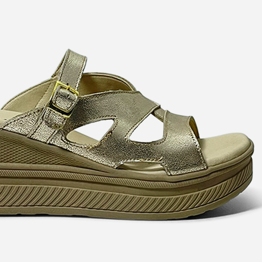 Sandalia Puro Cuero 858 Dorado