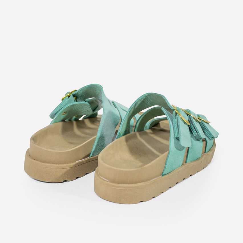 Sandalia Puro Cuero 859 -  Verde Menta