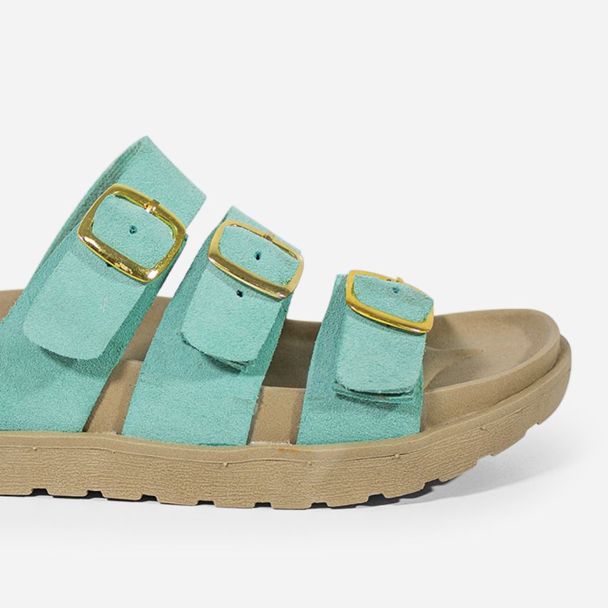 Sandalia Puro Cuero  859 - Verde Menta